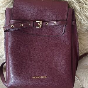 Micheal Kors Burgundy Backpack